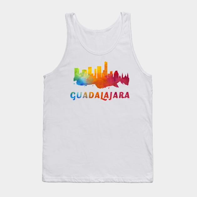 Guadalajara Skyline Watercolor Style Tank Top by ThirdEyeAerial